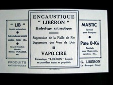  Ancien Buvard Encaustique LIBERON Vapo-Cire 