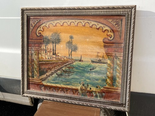 Ancien tableau huile peinture - huile,