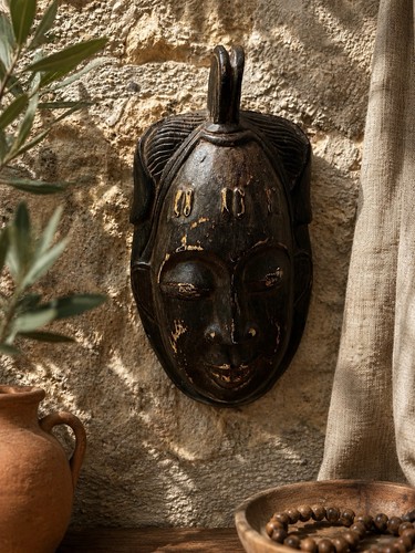 Masque africain ancien bois - africain, en