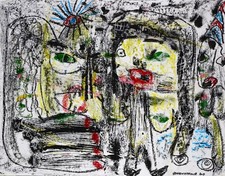 Art brut , singulier tableau peinture VANHONSEBROUCK