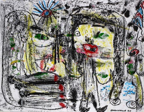 Art brut singulier tableau - brut, ,