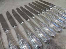 12 couteaux à dessert manche métal argenté st Empire modèle Apollo 21,2cm