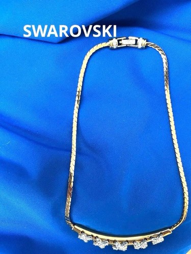 Swarovski gold necklace strass - necklace,