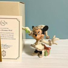 Figurine Lenox Disney Handcrafted 4 pouces "Minnie's Christmas Wish" Ivory China