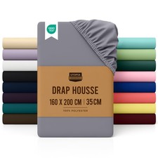 Drap Housse - Gris 160 x 200