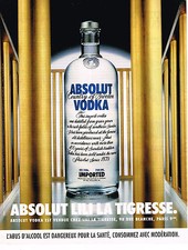 PUBLICITE ADVERTISING 094  1994  VODKA ABOSLUT  LILI LA TIGRESSE