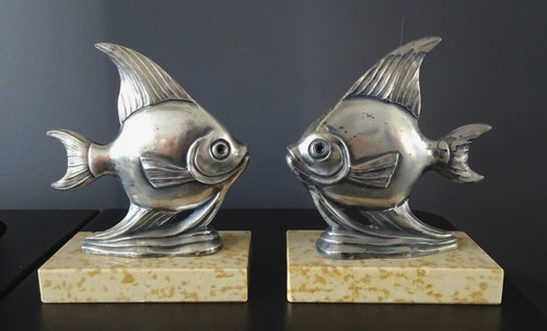 Paire serre livres - livres, poissons