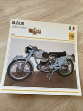 Bianchi 125 Freccia celeste 1952 fiche carte moto collection édition Atlas
