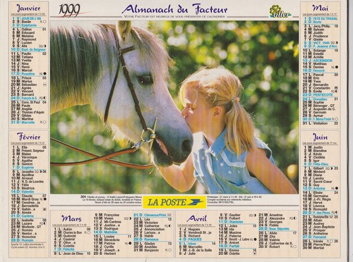Calendrier poste 1999 fillette - poste,