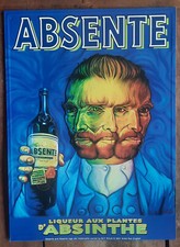 Ancienne Plaque tole ABSENTE liqueur d absinthe Van gogh déco bar café  64x46cm