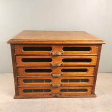 MEUBLE de MERCERIE 5 Tiroirs Bois Rangement Couture BOUTONS Bobine FIL Coton D52