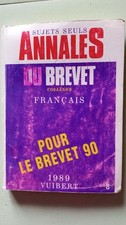 Annales du brevet des collèges .1989. [sujets seuls] .8. français (Annales