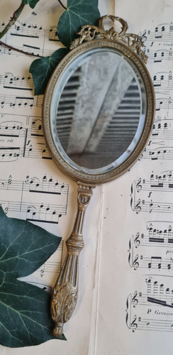 Ancien miroir face main - ancien,