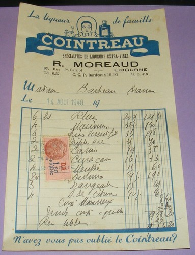 Ancienne facture 1940 - facture,