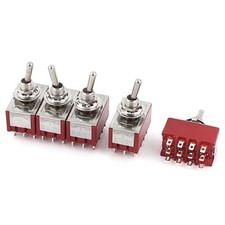 5pcs 4PDT ON-OFF-ON AC 250V/2A