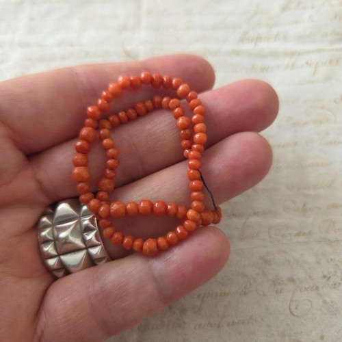 Perles corail facettées - corail,