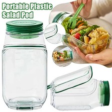 Portable Plastic Salad Pod All-In-One Container With Leak Proof Oats Container R