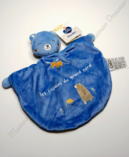 Doudou plat arrondi - doudou, bleu