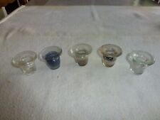 CINQ ANCIENS ENCRIERS EN VERRE