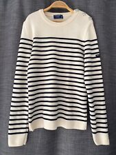 Saint James l’atelier Pull Marinière 100 % Laine crème rayé marine ÉTAT NEUF