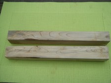 2 carrelets bois de tulipier magnolia virginie,ébénisterie,tournage,coutellerie,