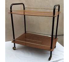 DESSERTE 70' - ROULANTE - MEUBLE - FORMICA - SERVANTE - VINTAGE - ANCIEN