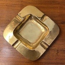 Ancien grand cendrier vintage en cuivre jaune ART DECO