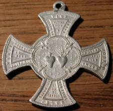 VINTAGE médaille ALU sacré-cœur de jésus christ CROIX JOSEPH MARIE ST ESPRIT