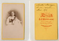 Baudelaire, Strasbourg, Marthe Monoyer et sa nourrice, mai 1873 CDV vintage albu