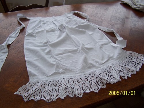 Ancien tablier blanc - tablier,, de