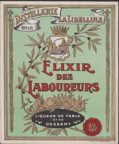 Etiquette ancienne elixir des - ancienne,