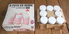 VINTAGE - SEB 8 POTS YAOURTS EN VERRE COUVERCLE BLANC POUR YAOURTIÈRE