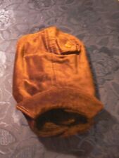 MANTEAU VELOURS MARRON FOURRE POUR CHIEN BOBBY BOUTONS DORES MADE FRANCE VINTAGE