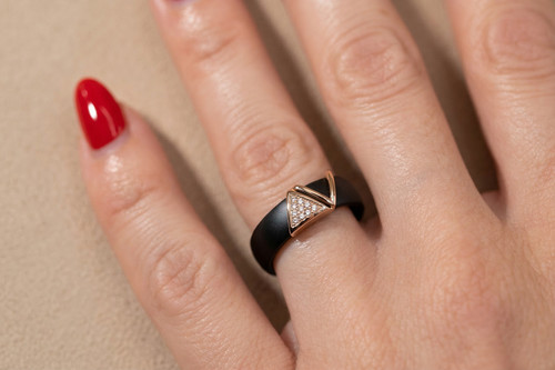 Bague femme céramique noire