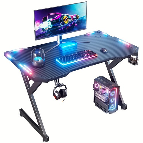 Bureau gaming avec led - led, 120x60