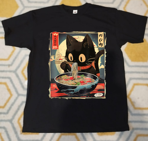 Tee shirt chat ramen - tee-shirt,