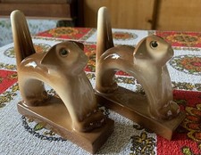 Paire de serre livres statuette chat art déco Géo Condé&St Clément