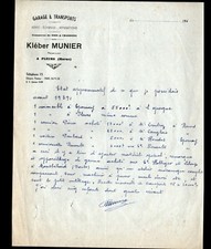 PLEURS (51) GARAGE AUTOMOBILE & TRANSPORT de BOIS CHARBONS "Kleber MUNIER" 1940