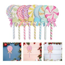  Décorations de Noël en forme de bonbons pour pelouse : panneaux de Noël en bois