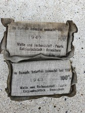 Lot n°3  de 2 Pansement Allemand WW2 ideal verbandkasten ou Feldbluse 1943