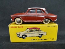 Dinky Toys Ref 554 Simca Aronde P60 rouge toit blanc BE Boite D’origine