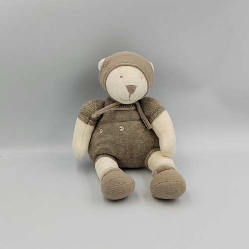 Doudou ours blanc - , rayé