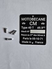 Motobécane Mobylettes 40 T. Plaque mines du 5/10/71