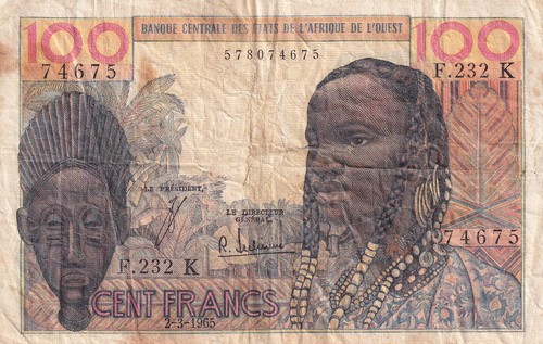 Bceao 100 francs masque - bceao,