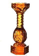 SAINT-LOUIS — Important Totem « Flore et Pomone », en cristal massif jaune-ambré