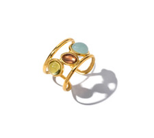 Bague large en acier trois