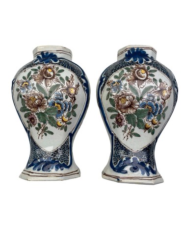 Paire vases faïence - vases, en