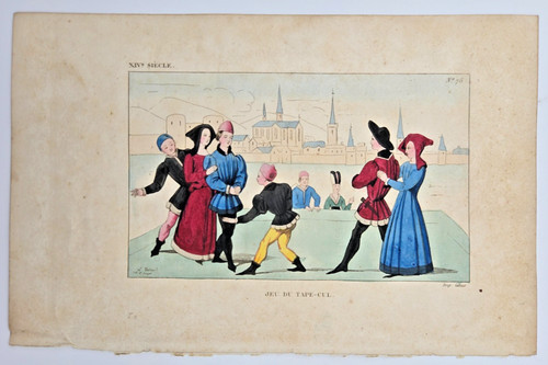 Gravure originale aquarellée