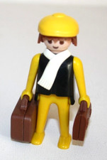 PLAYMOBIL 4200 HOMME JAUNE ET NOIR VOYAGEUR AVEV BAGAGES GARE TRAIN