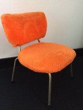 PETITE CHAISE ENFANT POILS ORANGES / MOUMOUTE  70's   vintage 